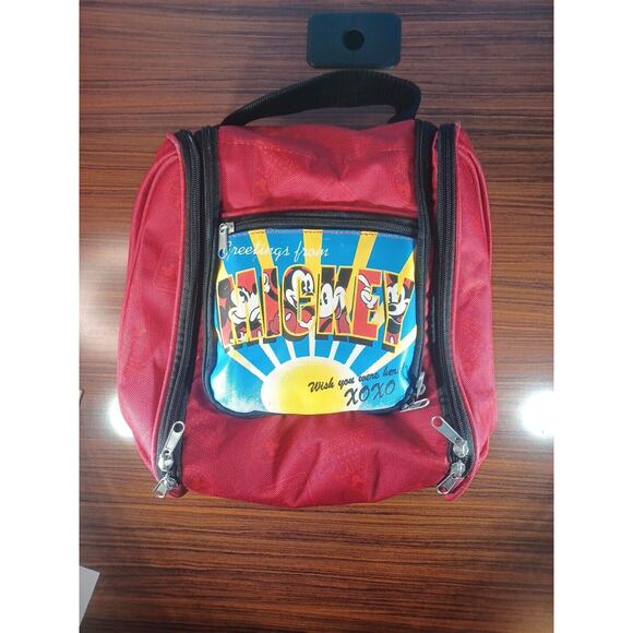Disney Other - Disney Red Mickey Mouse Cooler Lunch Bag Family Size Multi Compartment Pockets